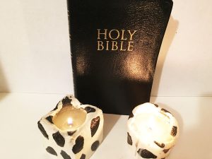 Picture of candles and bible
