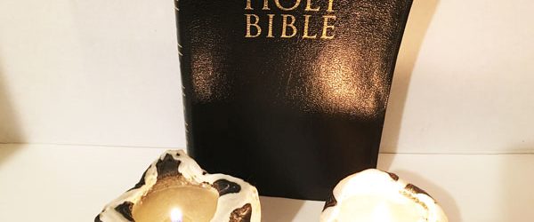 Picture of candles and bible